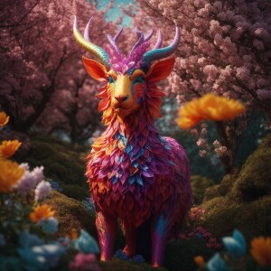 Generate an 8K-resolution 3D image of a mythical creature that s...