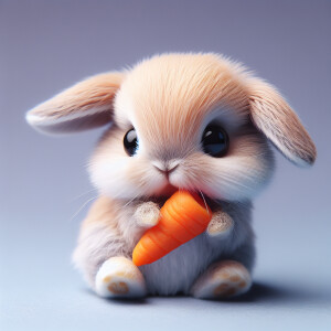 Littlest pet shop bunny rabbit jumping and eating a carrot