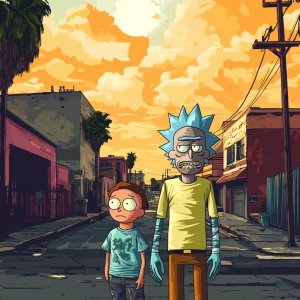 Rick and Morty in GTA style