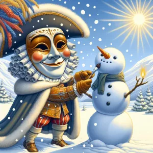 Create an amusing illustration of a character dressed in the Guy...