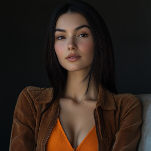 Capture the elegance of a fair-skinned, petite, slim woman with...