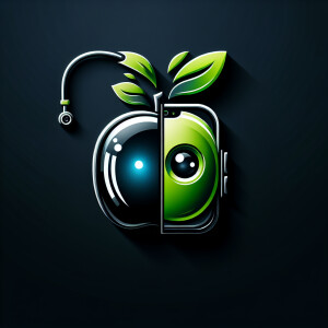 Create a logo of feud between Apple iPhone and Android
