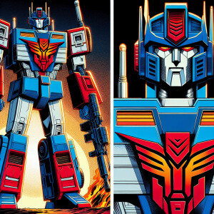 Create a detailed image of Optimus Prime, the iconic leader of t...