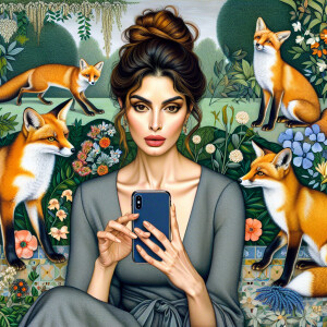 Draw the most beautiful girl in the world with an oversized iPho...