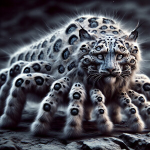 A creature with the body and legs of a spider, but covered in fu...