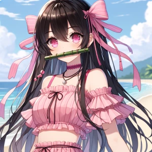 Nezuko of demon slayer in swimsuit