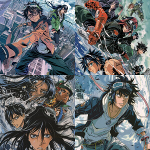 Create a promotional poster for the anime series Air Gear as det...
