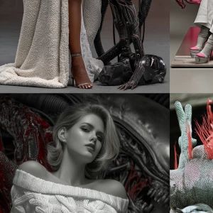 Photorealistic lucid nightmare Grimdark horror fantasy. A white...