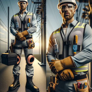 An office cable technician featuring a white male wearing all hi...