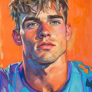 Commission an oil painting featuring a detailed portrait of Joe...