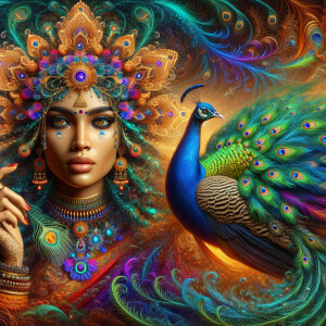 a 3d vibrant HDR hyper surrealism image of a beautiful woman evo...