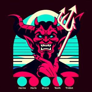 1980s devil illustration