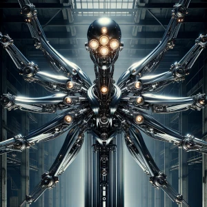 In the center of the image stands an augmented elusive tentacled...