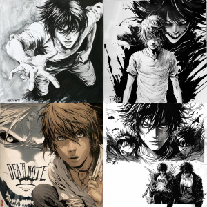 Create DEATH NOTE characters by Tsugumi Ohba and Takeshi Obata