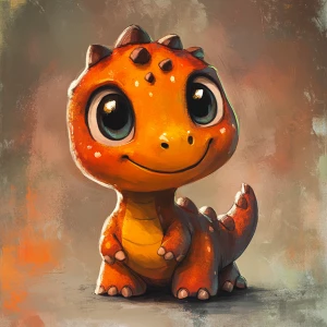 Create an image of the cutest, most adorable cartoon dinosaur, i...