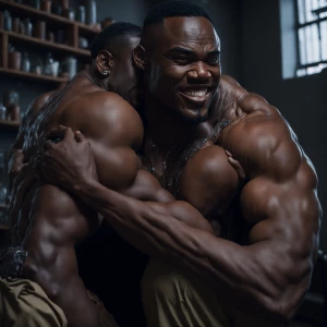 Tan frat bros cuddling in dorm