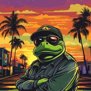 MEME PEPE in GTA art style, Pepe wifi balss, in the style of a...