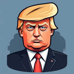 Cartoon vector image of Donald trump