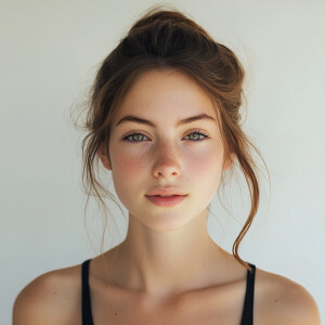 A portrait of a young woman with a Californian vibe, early 20s,...