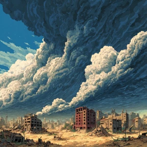 Harsh winds blow, dust clouds rise, and a storm approaches. Agai...