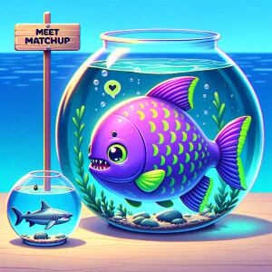 Realistic
Ocean
Cute Purple neon green piranha with no teeth....