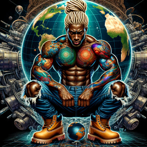 Airbrush style: Carrying the weight of the world on his back wor...