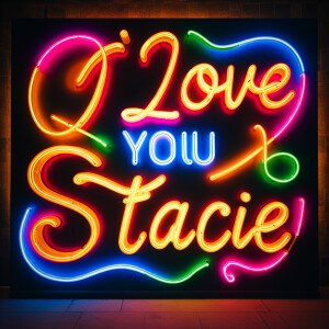 Neon sign that says “I love you Stacie”