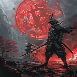 A modern twist on tradition: a samurai in the foreground with a...