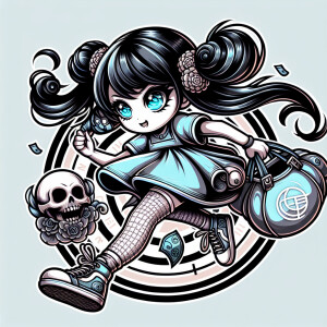 Design a highly detailed logo for a t-shirt brand, featuring an...