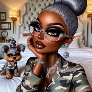 Create an image of a modern African-American, Betty Boop reimagi...