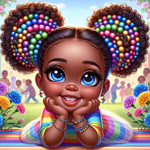 A cartoon-style digital illustration of a young African-American...