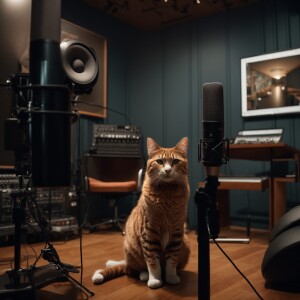 A meticulously arranged podcast recording studio showcasing a hi...