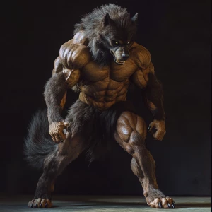 Lycan hairymuscles showing off full body view