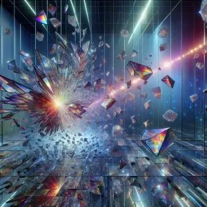 "/imagine prompt: An abstract composition of shattered glass sha...