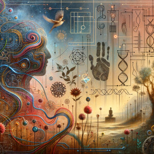 The golden ratio, Minimalist art Circuit, boards, circuitry, diagrams Cellular structures, DNA, circuit boards, colorful wires,  asian and Egyptian  graffiti, lie detector graphs, cardio, printout , branches infinity sign, cave, Art, handprints, distant birds flying, flowering vines, abstract gestural painting, dna, gears