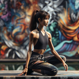 Very thin Athletic Thin skinny Attractive, Asian teenage girl, l...