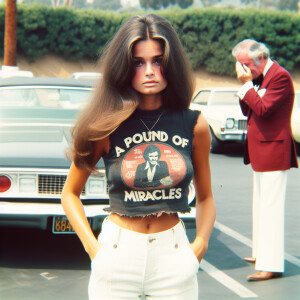 color film photograph from the early seventies of a gorgeous bru...