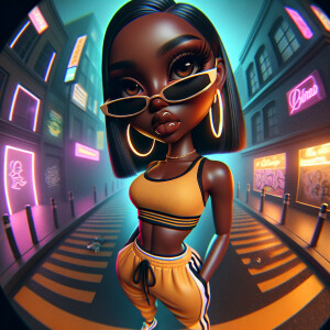 Create an 8k resolution image using a fish-eye lens distortion t...