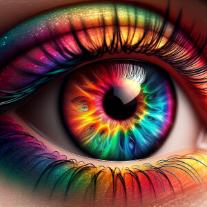 Rainbow colored eyes