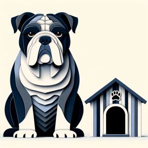 A female Alapaha Blue Blood Bulldog, colored black and white, si...