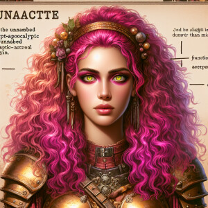 Marlene from the last of us, slightly younger, with pink long cu...