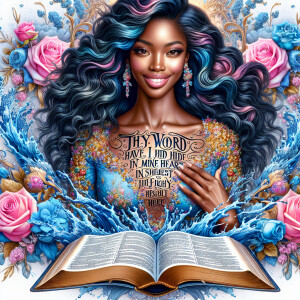Create an image of an ultra-light-skinned African-American woman...