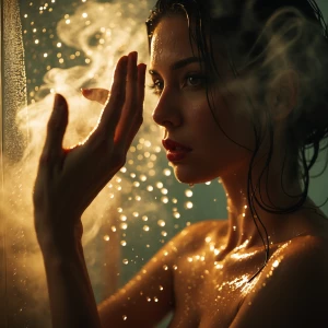 Prompt:
A cinematic close-up shot of a woman with striking featu...