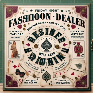 Create a vibrant, eye-catching thumbnail for a Poshmark live fas...