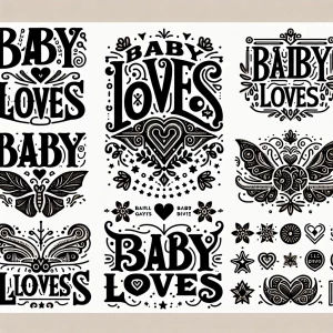 Different shaped logos for (Baby loves) logo
Crazy style fonts u...