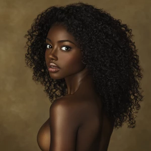 In this striking image, we see the woman poised gracefully as sh...