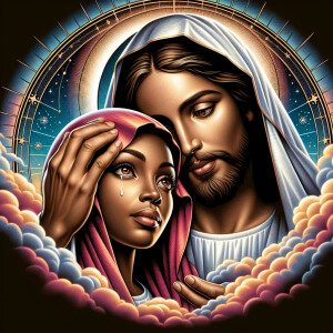Ensure that the image distinctly represents both Jesus Christ an...