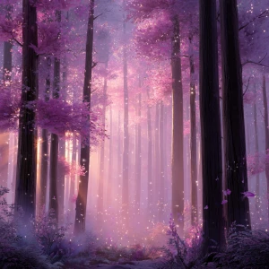 A dreamy enchanted forest in Pixar cartoon style, soft pastel co...