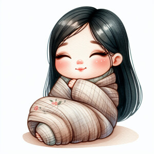 A single picture of adorable cute whimsical Chinese baby girl wi...