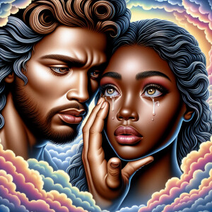 Ensure that the image distinctly represents both Jesus Christ an...